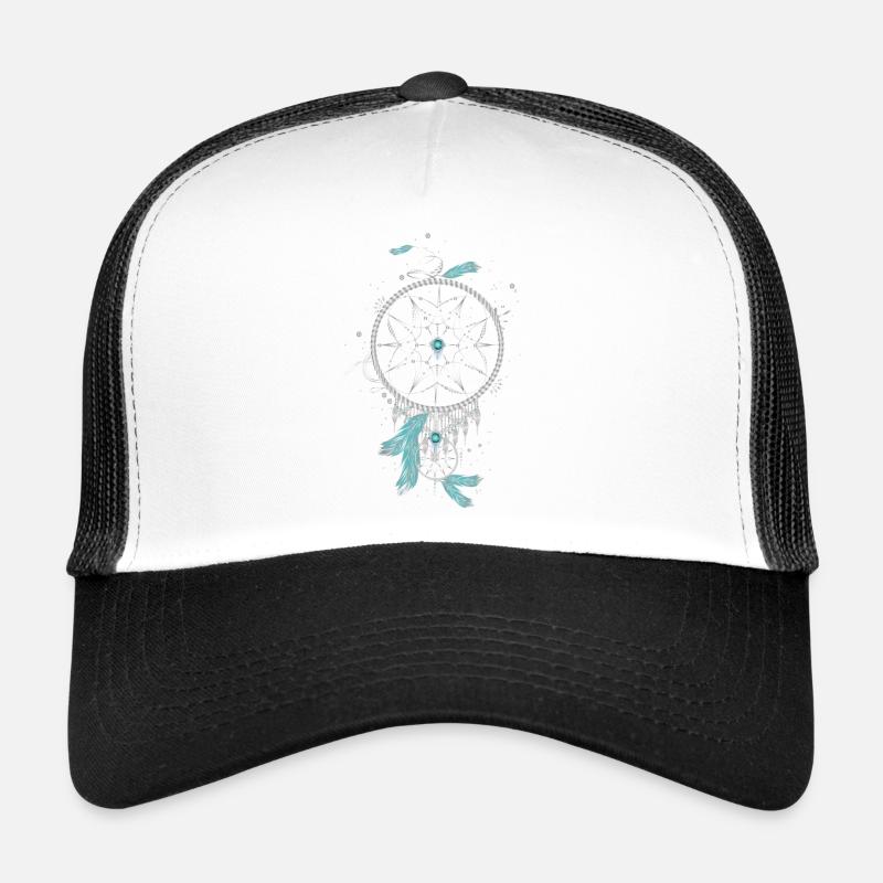 Ethno filigrane attrape-rêves en argent couleurs Casquette trucker 