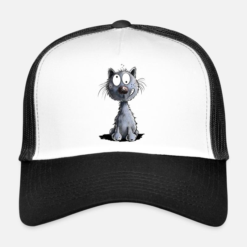 Funny Black Cat - Trucker Cap - white/black