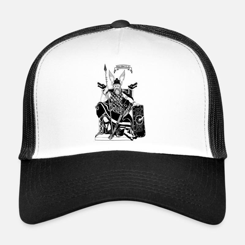 Odin sur le trône noir - Casquette trucker  - blanc/noir