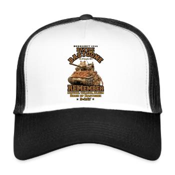 Battle of Bastogne - ww2 - Normandy landing - Casquette trucker  - blanc/noir - Devant