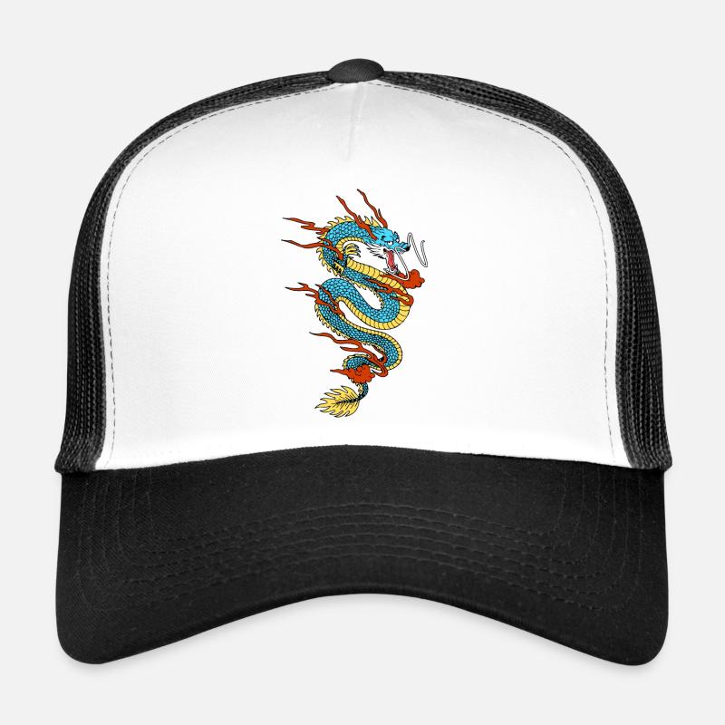 Chinese Dragon - Trucker Cap - white/black