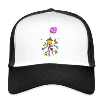 Mystical leprechaun flower love SVENPAINT - Trucker Cap - white/black - Front