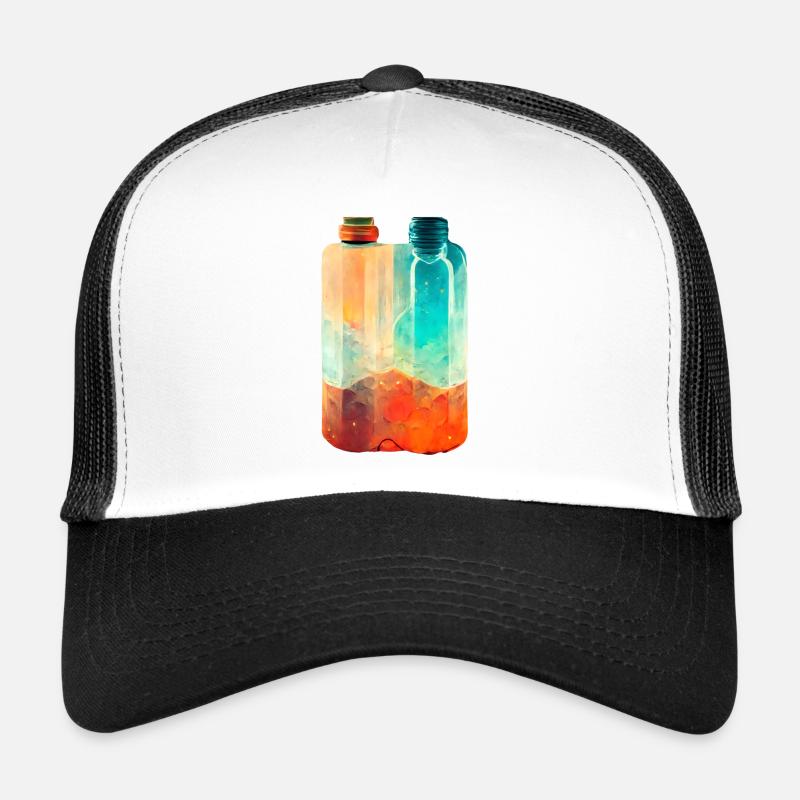 Zwei Trinkflaschen Retro Trucker Cap