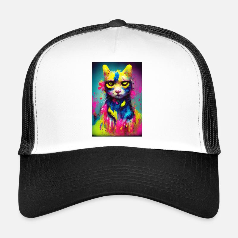 Couleurs néon de chat Casquette trucker 