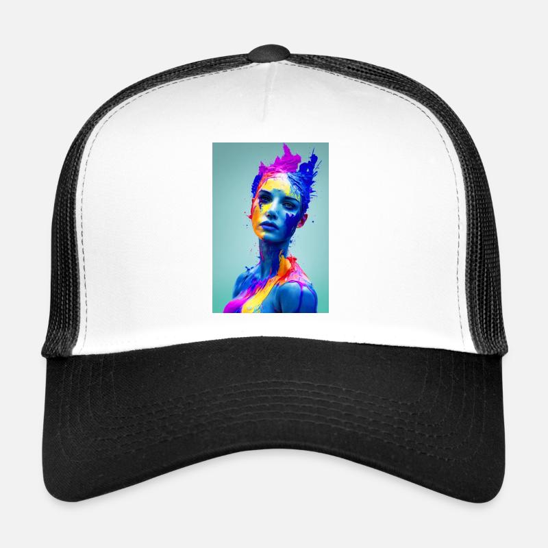 Portrait abstrait coloré de femmes Casquette trucker 