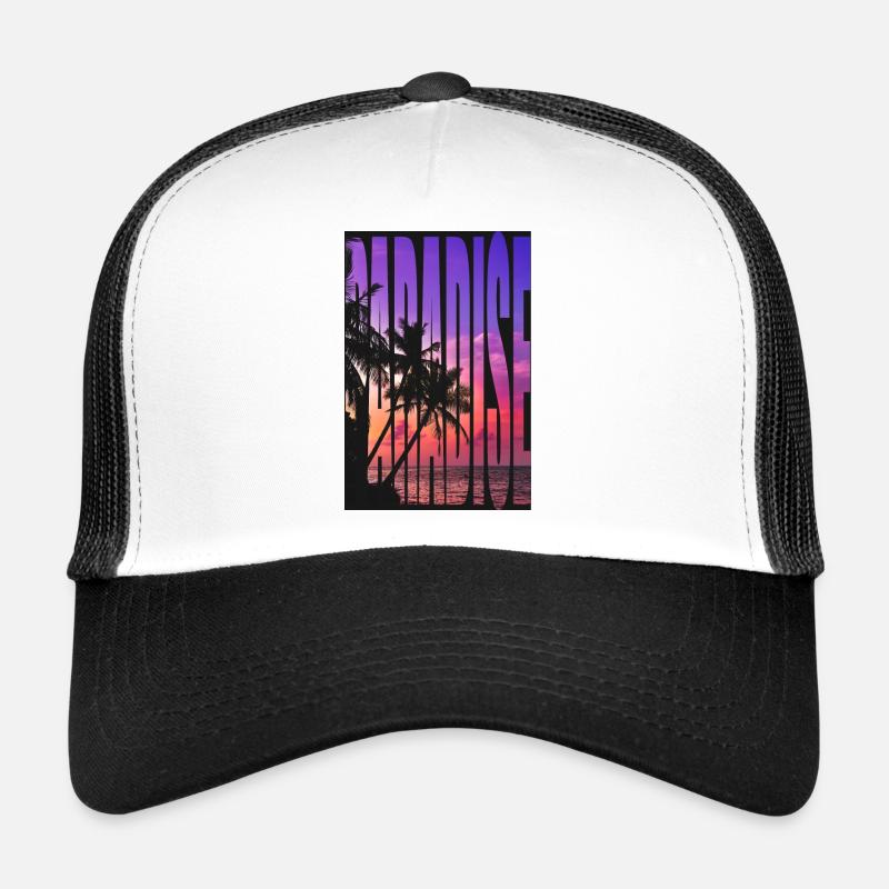 Conception de t-shirt Paradise Casquette trucker 