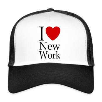 I Love New Work - Trucker Cap - Weiß/Schwarz - Vorne