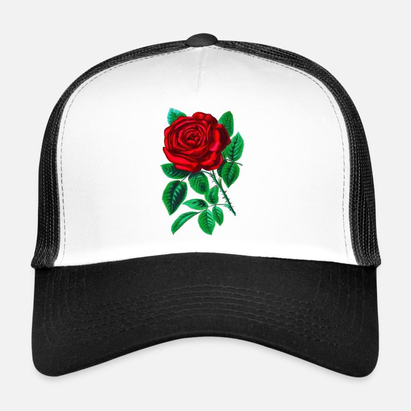 Red Rose Trucker Cap