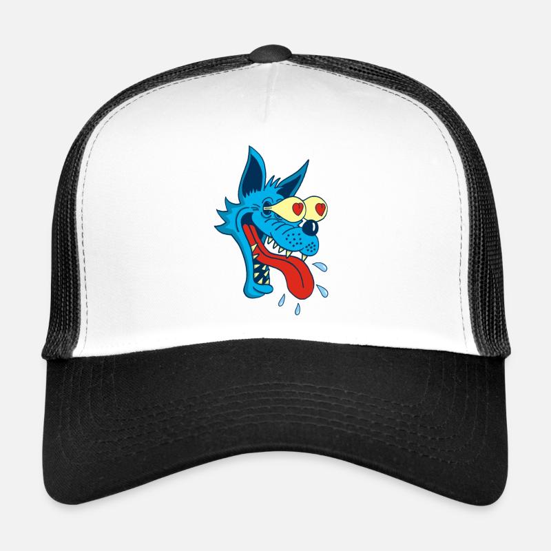 Blue wolf in love Trucker Cap