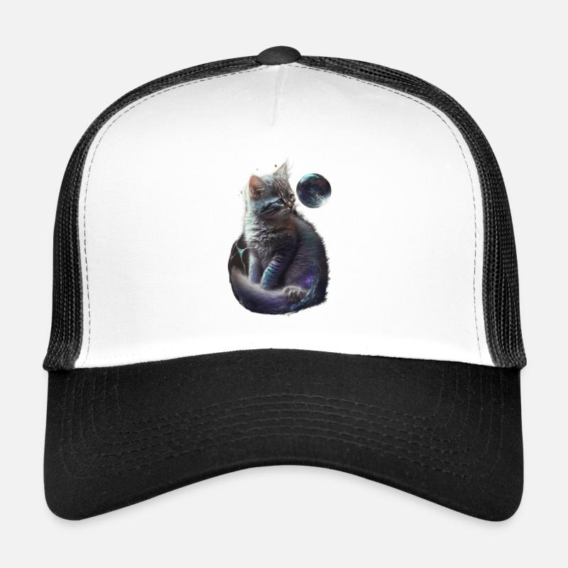 kitten cat animal - Trucker Cap - white/black
