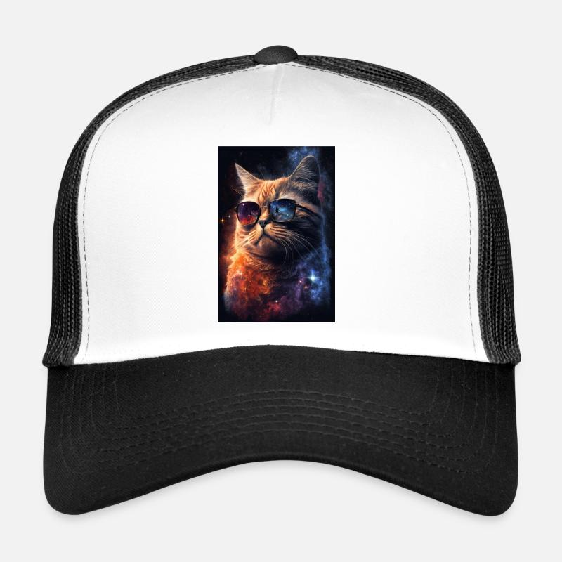 Cat Space Galaxy Space Cool Lunettes de soleil Casquette trucker 