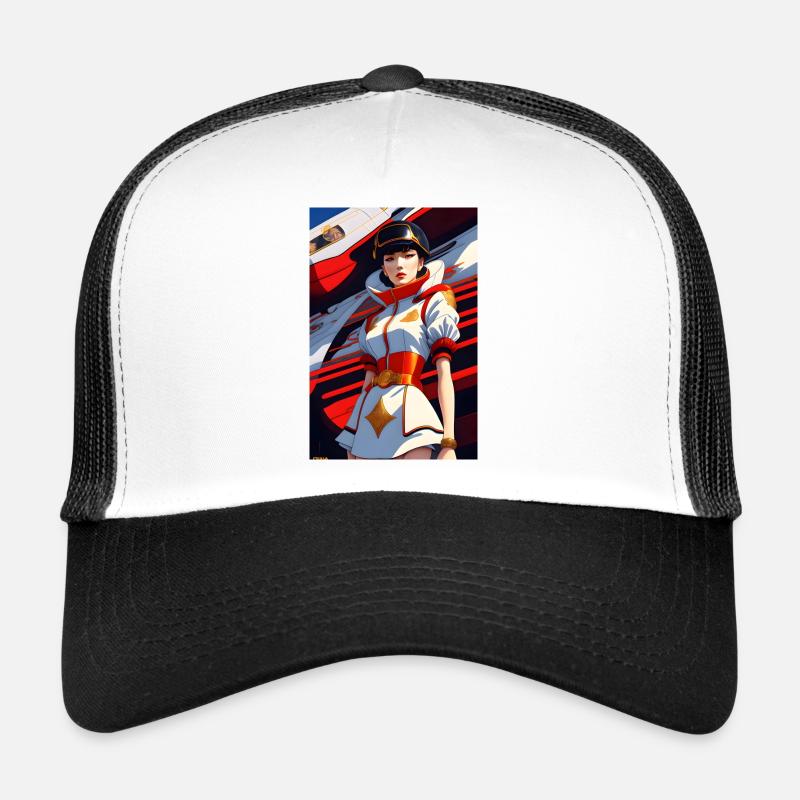 Animelady - Trucker Cap - Weiß/Schwarz