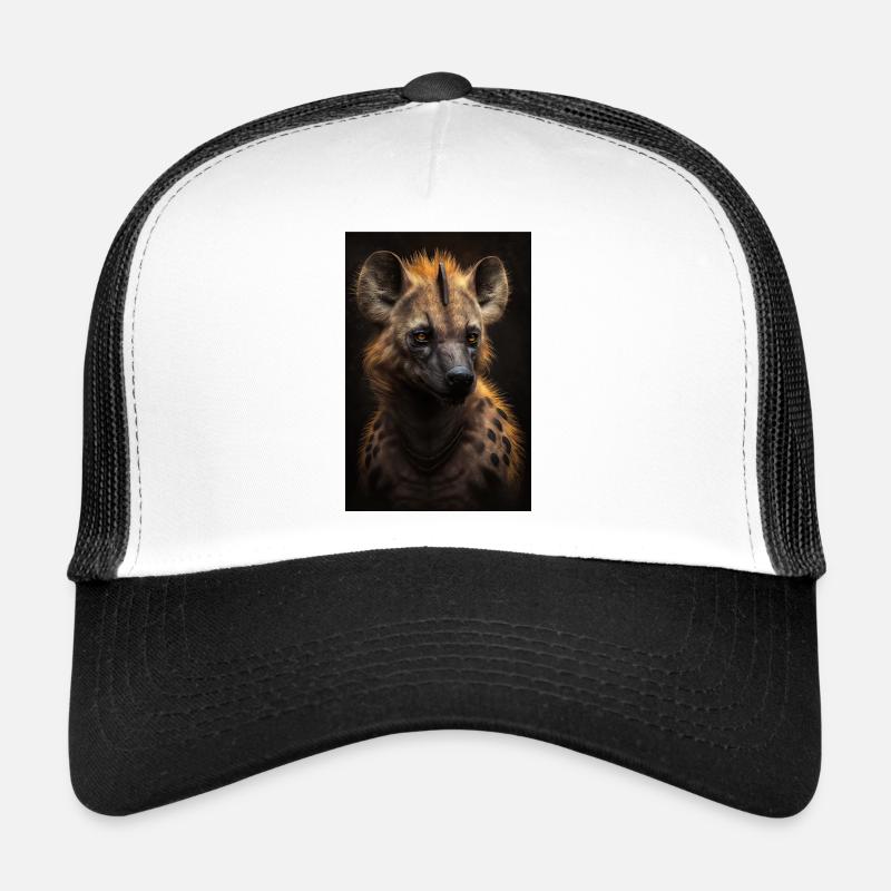 Hyäne Tier Afrika - Trucker Cap - Weiß/Schwarz