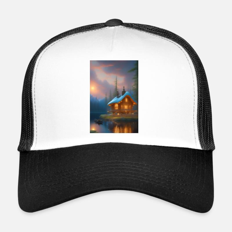 Charming lakeside cabin Trucker Cap