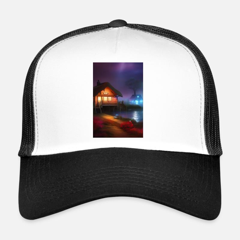 Charming Lakefront Cabin Trucker Cap