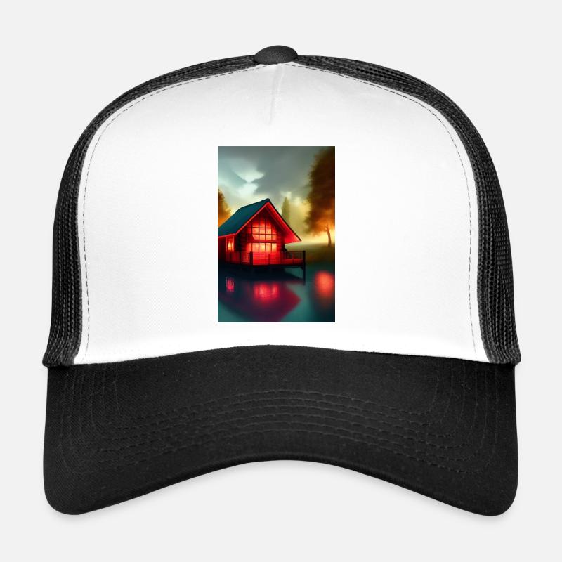 Charming Lakefront Cabin Trucker Cap