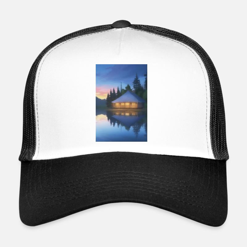 Charming lakeside cabin Trucker Cap