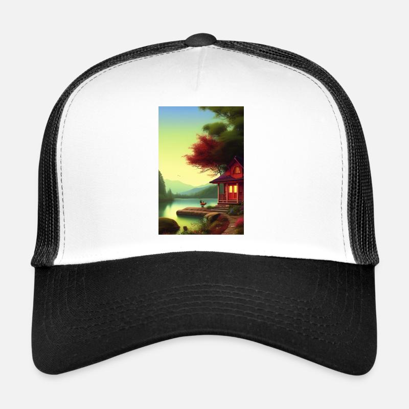 Charming lakeside cabin Trucker Cap