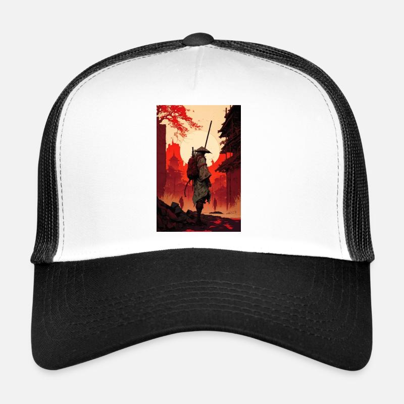 Samurai Japan City Sun Cool - Trucker Cap - white/black
