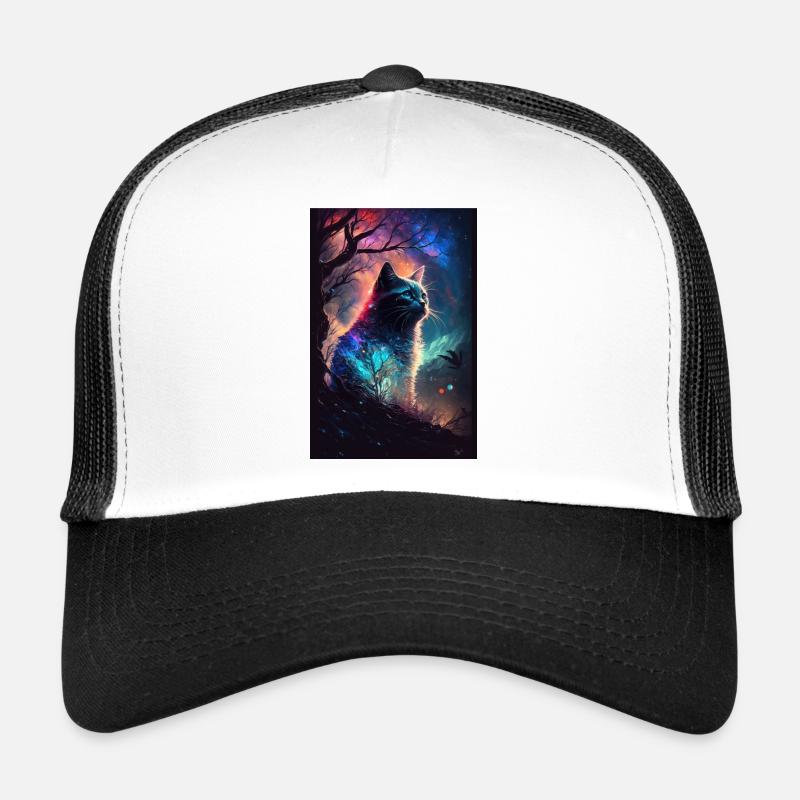 Cat Space Starry Sky Cosmos Aurores boréales Casquette trucker 