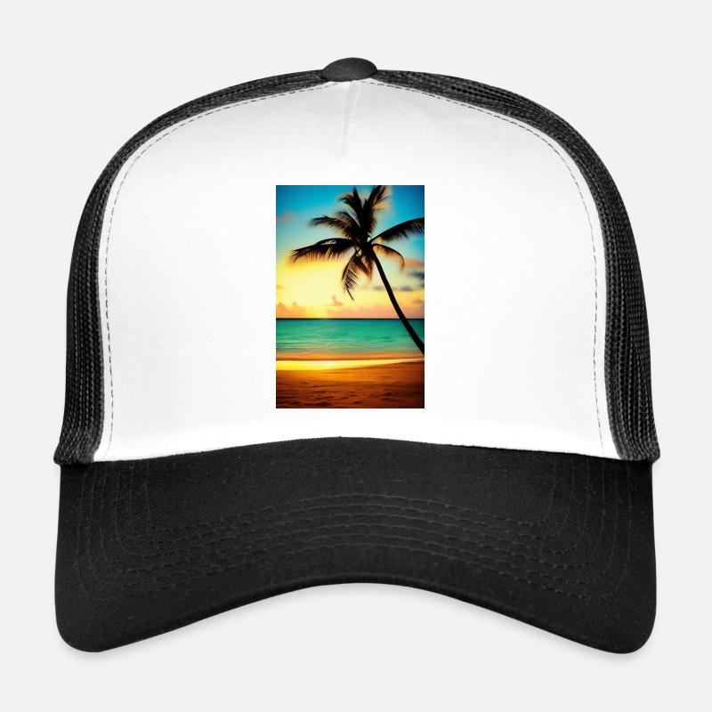 Caraïbes Palm Beach - Casquette trucker  - blanc/noir