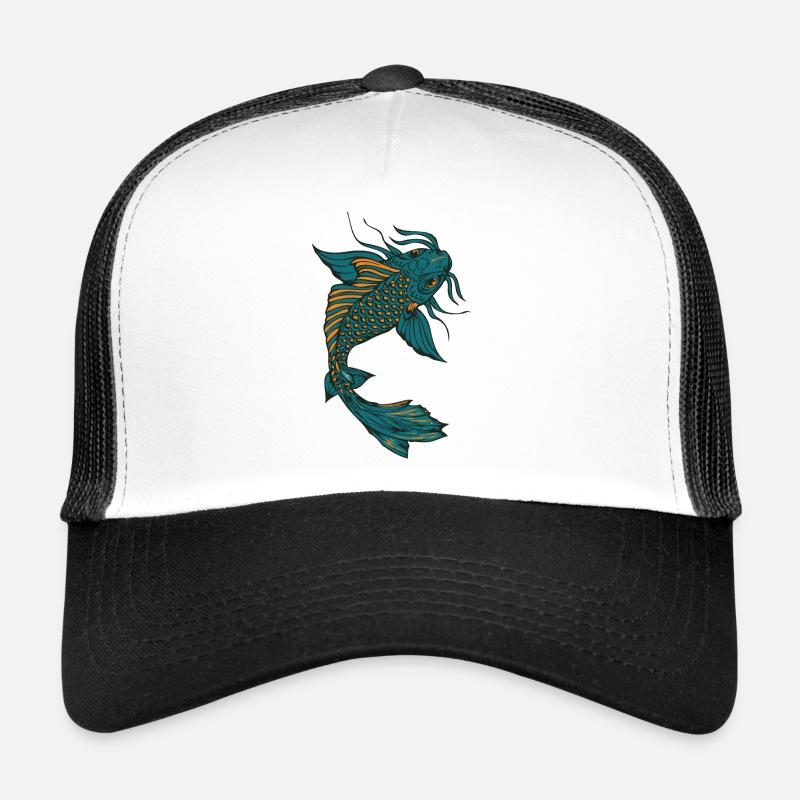 Japanese koi carp fish drawing 14032 A Trucker Cap