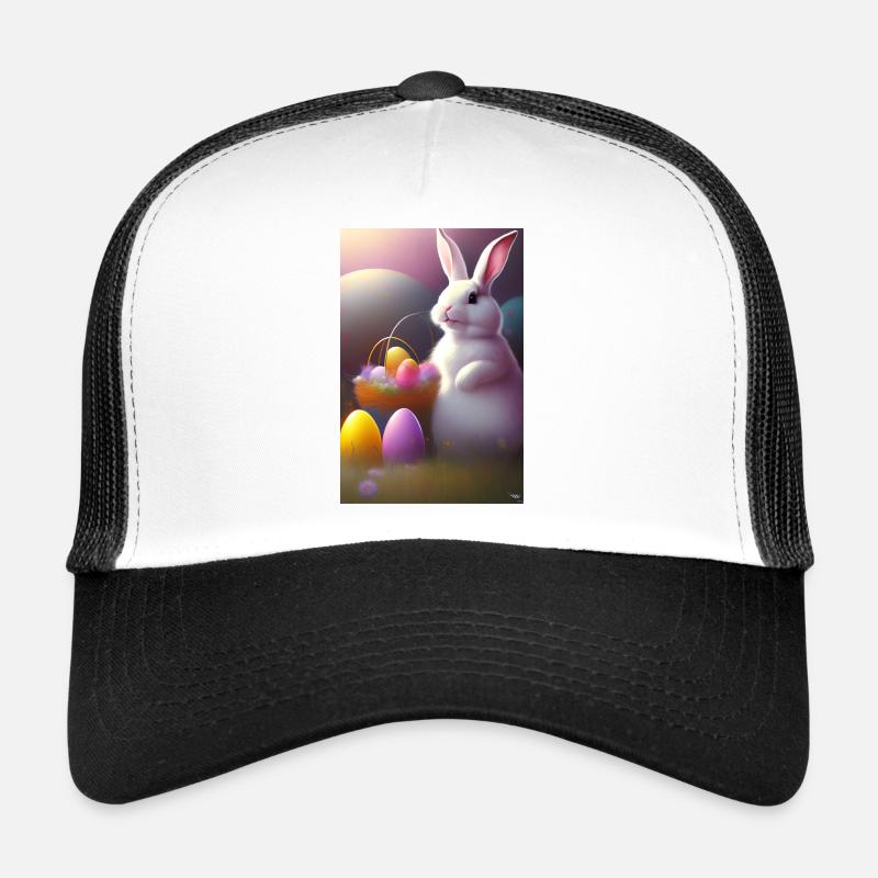 Lapin de Pâques avec œufs de Pâques Casquette trucker 