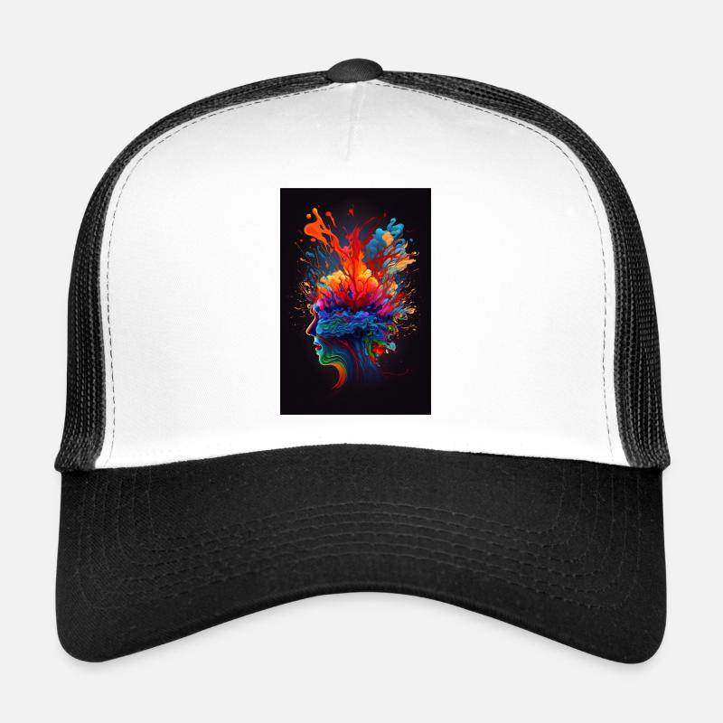 Abstrakter bunter Kopf Trucker Cap
