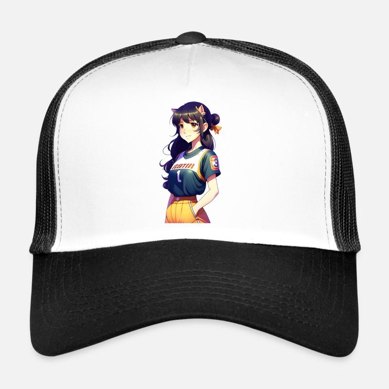 Baseball-Mädchen, hübsches Baseball-Mädchen, Trucker Cap