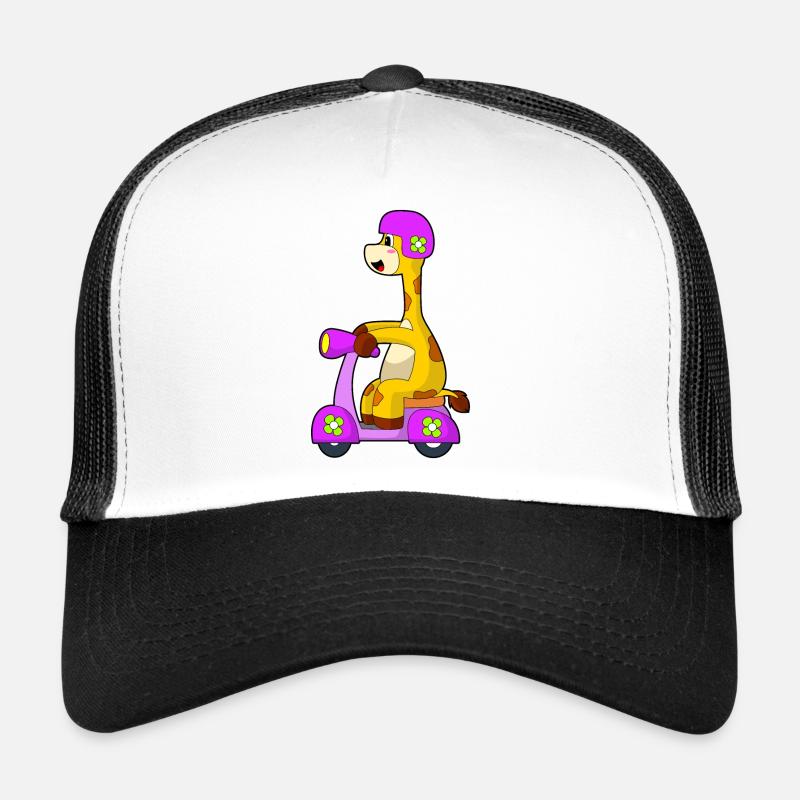 Giraffe Motorroller - Trucker Cap - Weiß/Schwarz