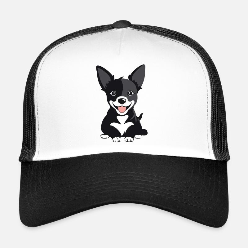 Chiot chien heureux avec la langue tendue Casquette trucker 