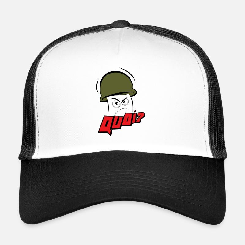 Mr Ronchon QUOI - Casquette trucker  - blanc/noir