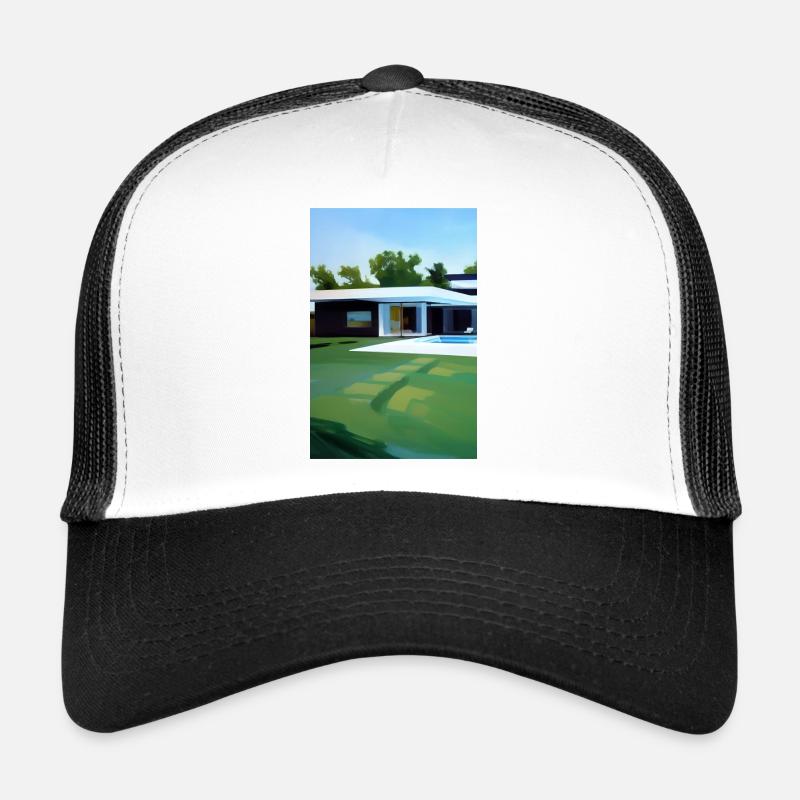 White villa with pool Trucker Cap