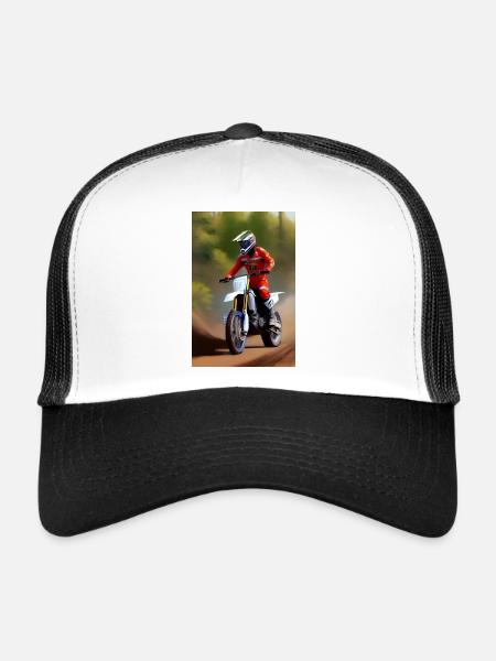 Motocross Riding - Trucker Cap - white/black - Front