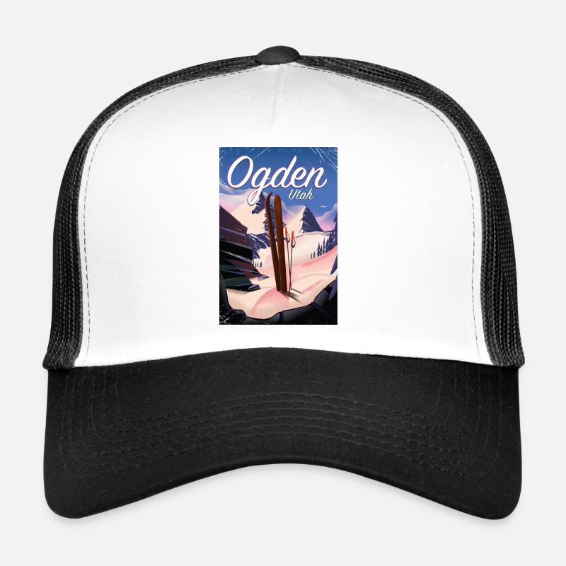 Affiche de ski Ogden Utah Casquette trucker 