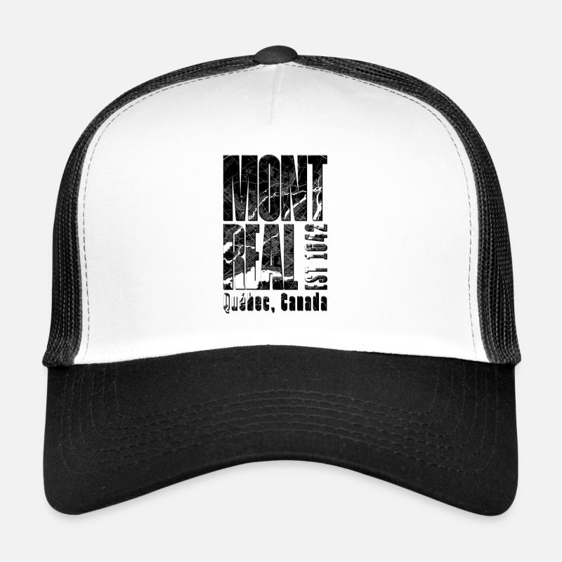 Montreal Kanada Design mit Stadtkarte - Trucker Cap - Weiß/Schwarz