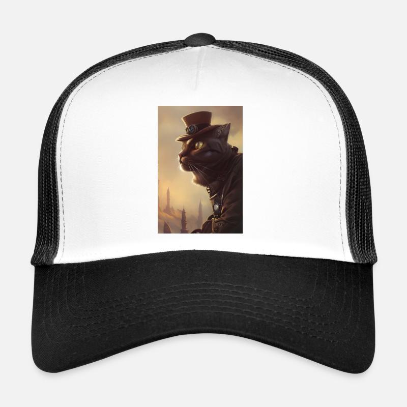Mr cat - Casquette trucker - blanc/noir