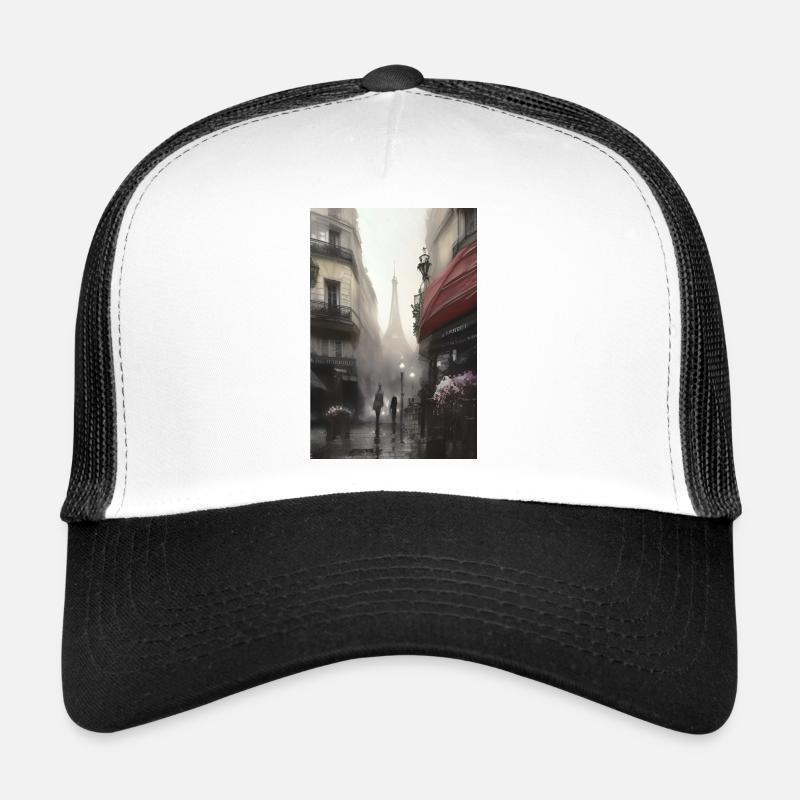 Paris in the rain - Trucker Cap - white/black