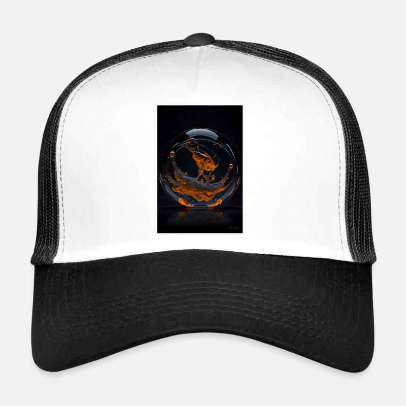 Clouds in a bubble orange 3 - Trucker Cap - white/black
