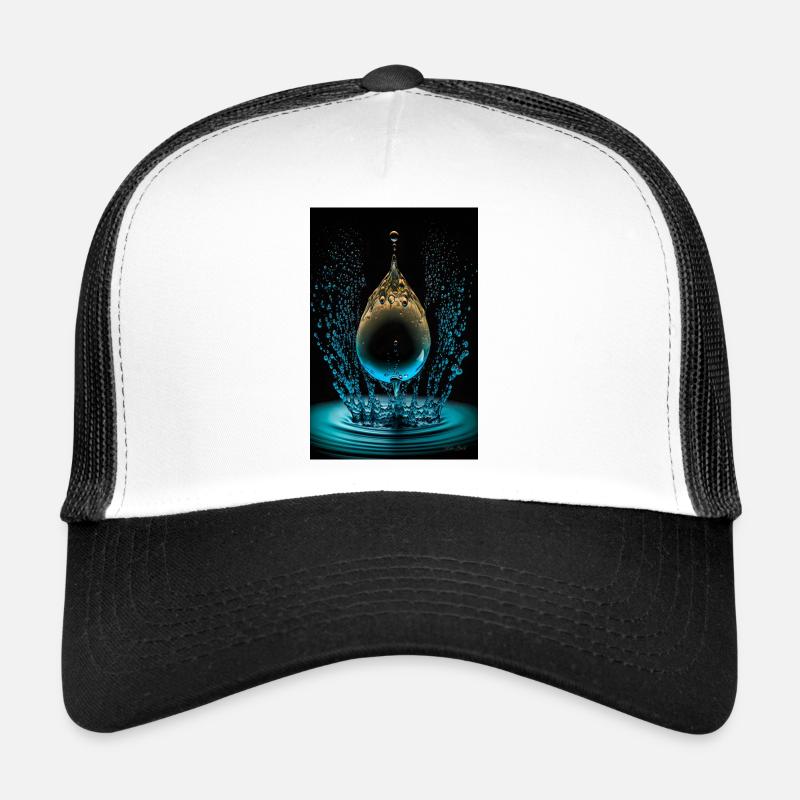 Drop cyan 4 - Trucker Cap - white/black