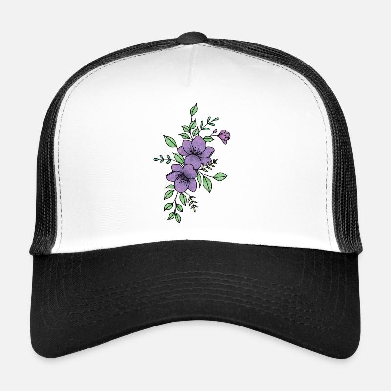 Fleur violette Casquette trucker 