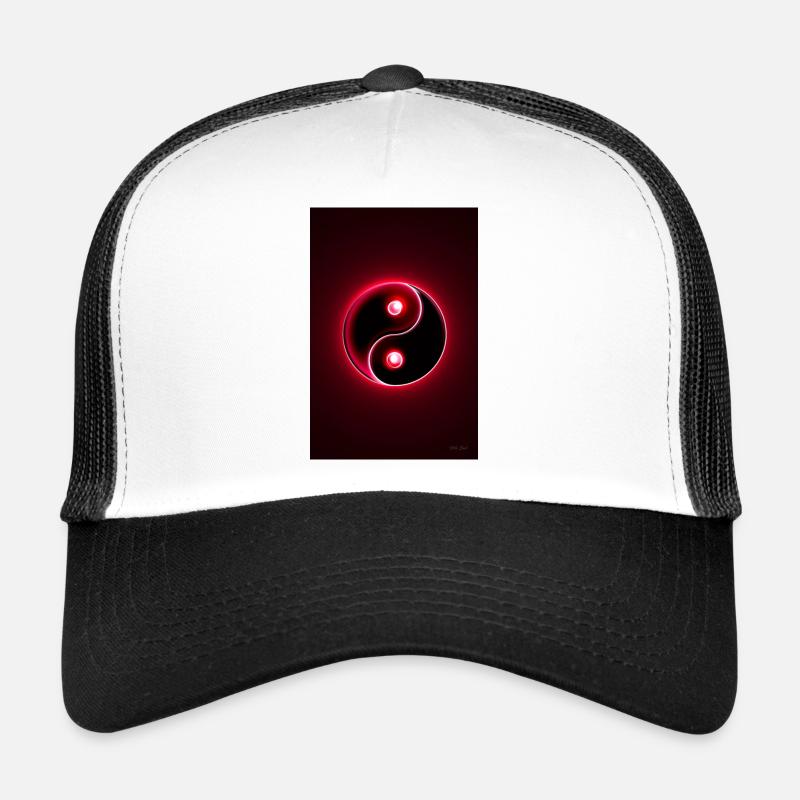 Yin Yang red 2 Trucker Cap