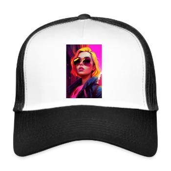 Blond Girl - Trucker Cap - Weiß/Schwarz - Vorne