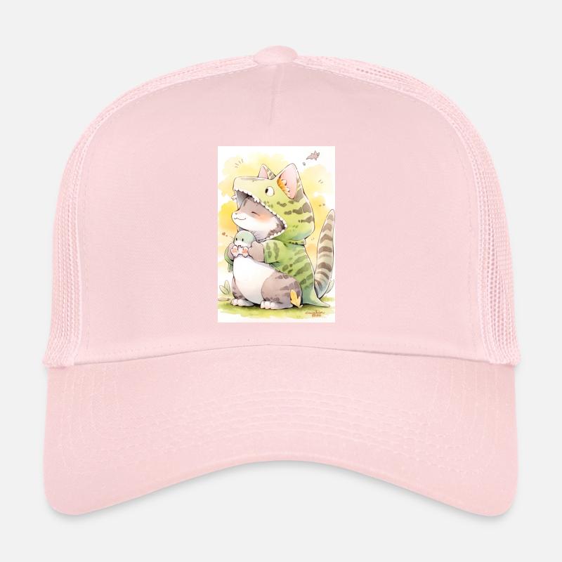 Dino Kitty: Adorable dessin d’un chat d’anime mignon Casquette trucker 