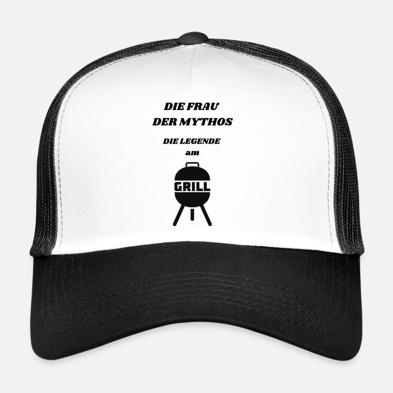 Die Frau am Grill - Trucker Cap - Weiß/Schwarz