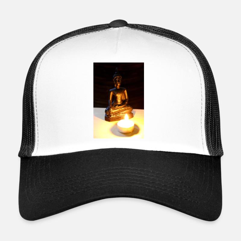 buddha Poster - Trucker Cap - Weiß/Schwarz