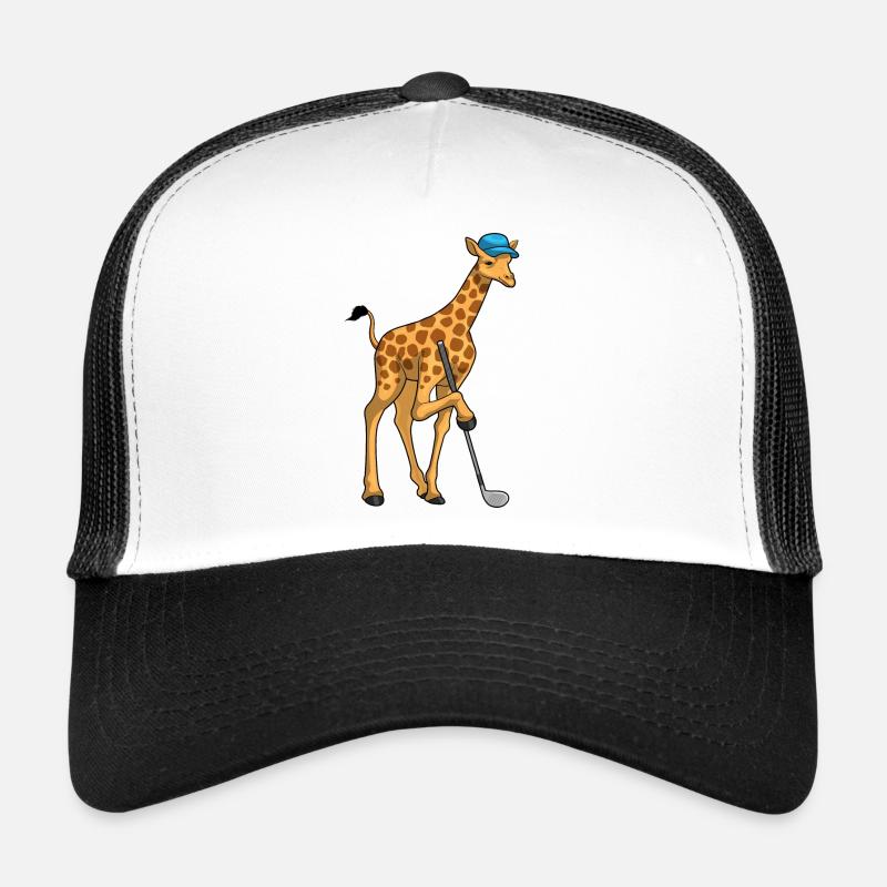 Giraffe Golf Golfschläger - Trucker Cap - Weiß/Schwarz