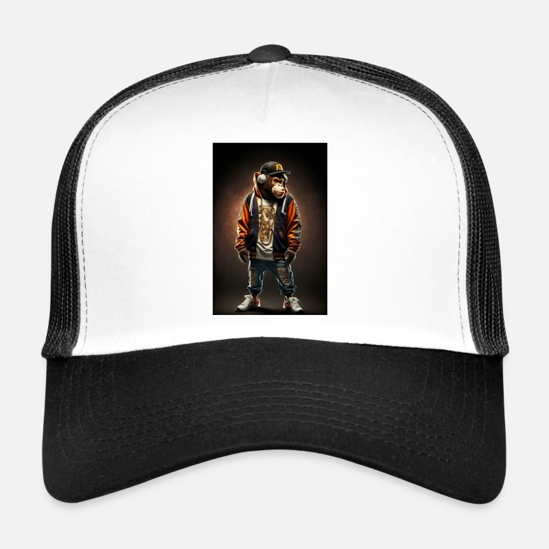 MonkeyBoy - Casquette trucker  - blanc/noir