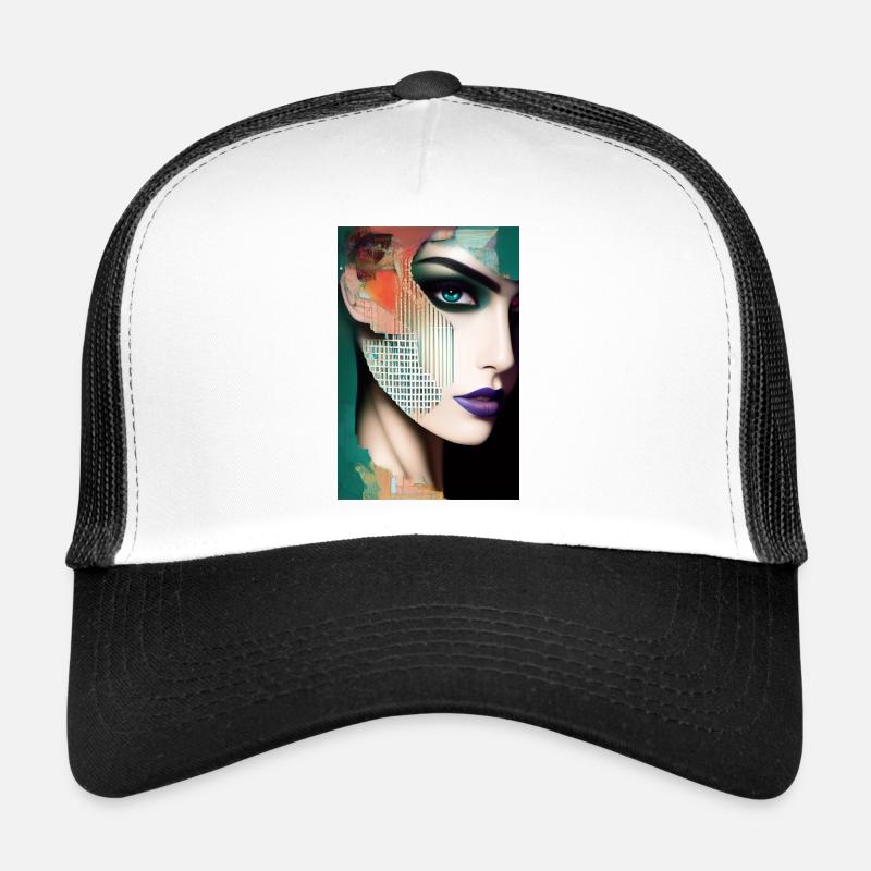 Abstract Facial Art Trucker Cap