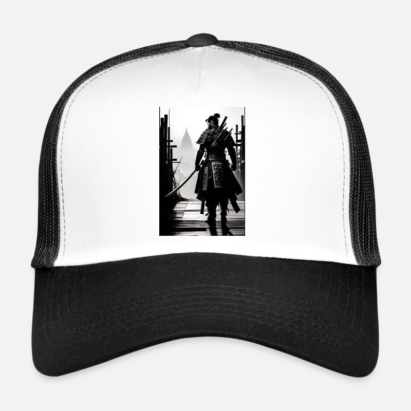 Samouraï Noir et Blanc Design Casquette trucker 